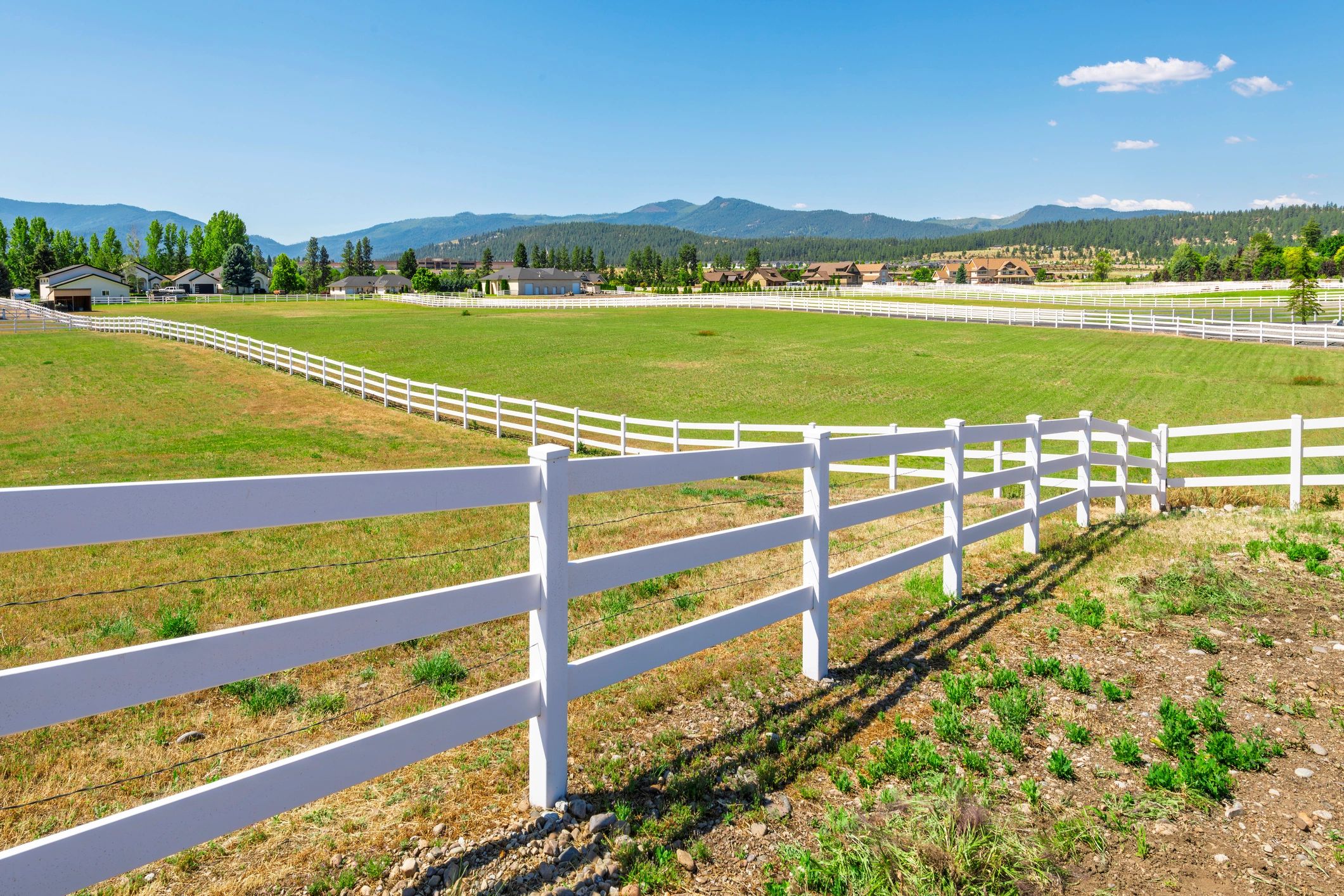 Ranch property with fencing and open grounds